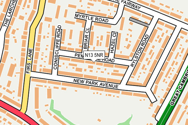 N13 5NR map - OS OpenMap – Local (Ordnance Survey)