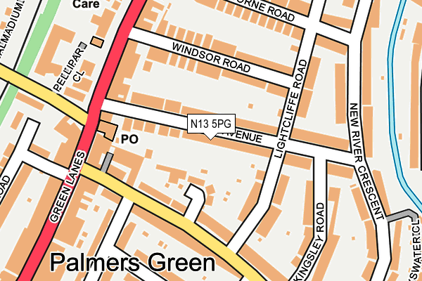 N13 5PG map - OS OpenMap – Local (Ordnance Survey)
