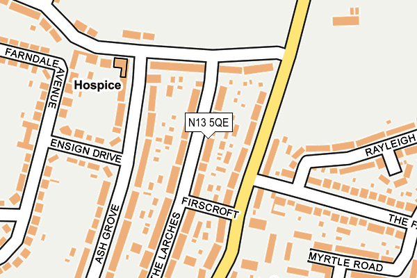 N13 5QE map - OS OpenMap – Local (Ordnance Survey)