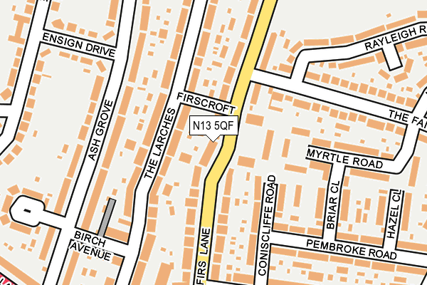 N13 5QF map - OS OpenMap – Local (Ordnance Survey)
