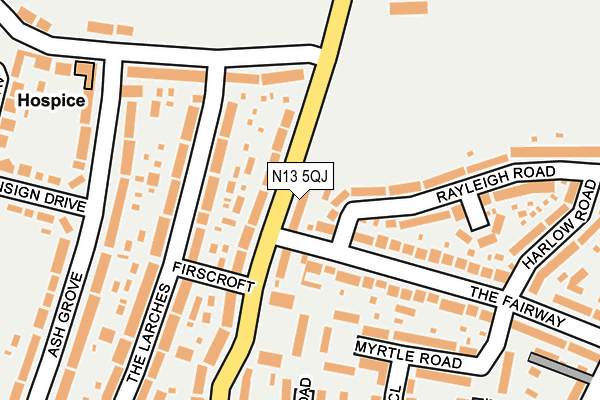 N13 5QJ map - OS OpenMap – Local (Ordnance Survey)