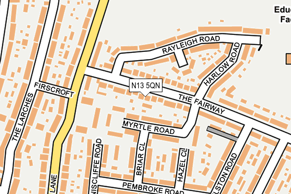 N13 5QN map - OS OpenMap – Local (Ordnance Survey)