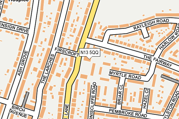 N13 5QQ map - OS OpenMap – Local (Ordnance Survey)