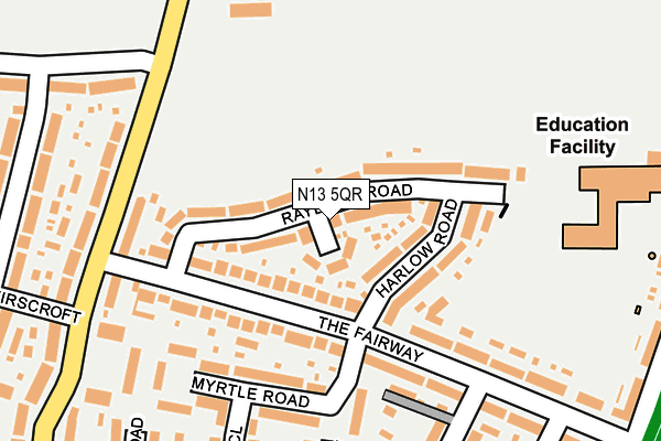 N13 5QR map - OS OpenMap – Local (Ordnance Survey)