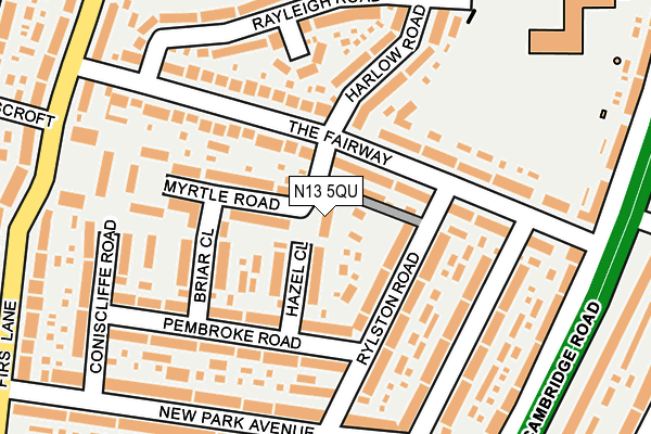 N13 5QU map - OS OpenMap – Local (Ordnance Survey)