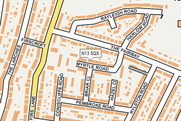 N13 5QX map - OS OpenMap – Local (Ordnance Survey)
