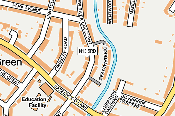 N13 5RD map - OS OpenMap – Local (Ordnance Survey)