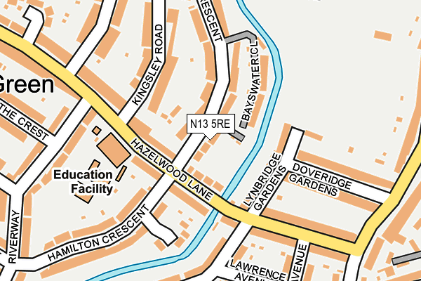 N13 5RE map - OS OpenMap – Local (Ordnance Survey)