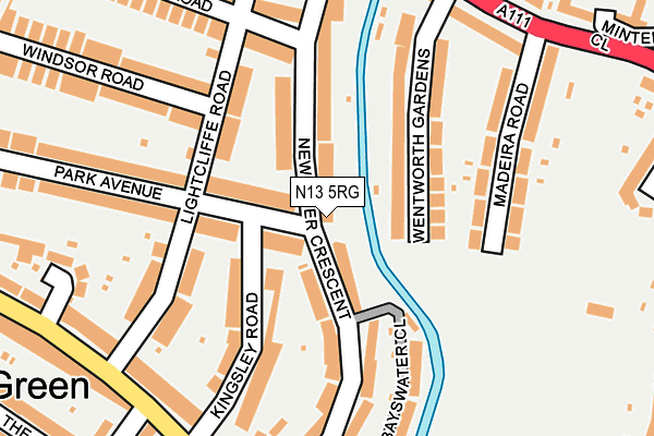 N13 5RG map - OS OpenMap – Local (Ordnance Survey)