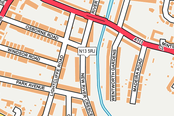 N13 5RJ map - OS OpenMap – Local (Ordnance Survey)