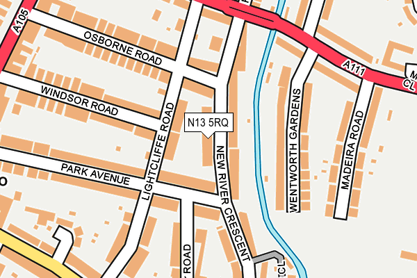 N13 5RQ map - OS OpenMap – Local (Ordnance Survey)
