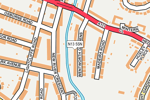 N13 5SN map - OS OpenMap – Local (Ordnance Survey)