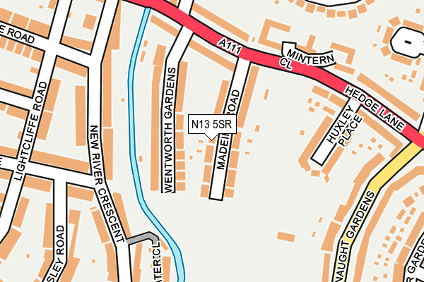N13 5SR map - OS OpenMap – Local (Ordnance Survey)