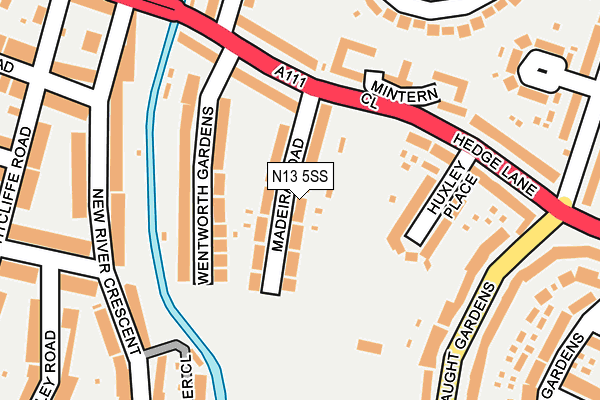 N13 5SS map - OS OpenMap – Local (Ordnance Survey)