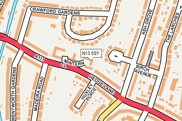 N13 5SY map - OS OpenMap – Local (Ordnance Survey)