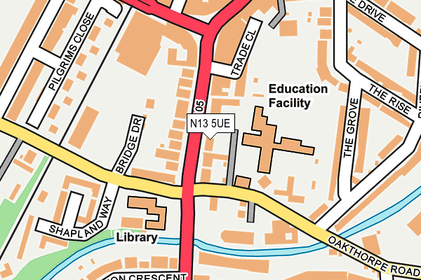 N13 5UE map - OS OpenMap – Local (Ordnance Survey)