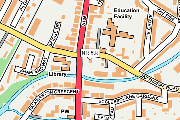 N13 5UJ map - OS OpenMap – Local (Ordnance Survey)