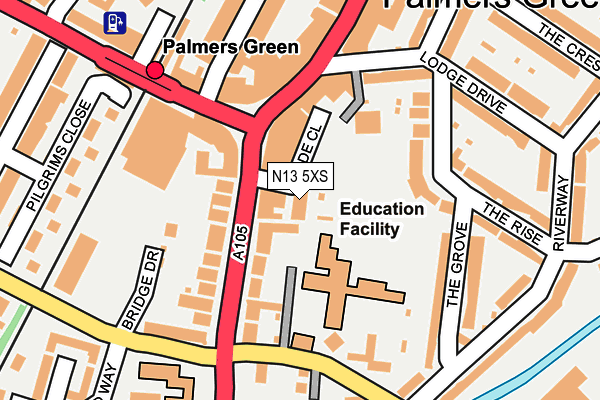 N13 5XS map - OS OpenMap – Local (Ordnance Survey)