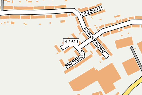 N13 6AU map - OS OpenMap – Local (Ordnance Survey)