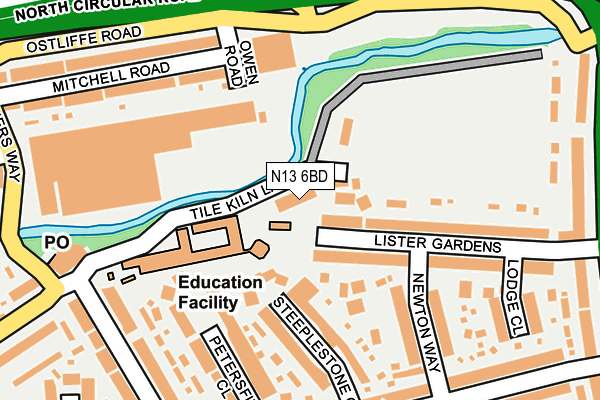 N13 6BD map - OS OpenMap – Local (Ordnance Survey)