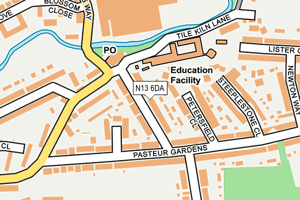 N13 6DA map - OS OpenMap – Local (Ordnance Survey)