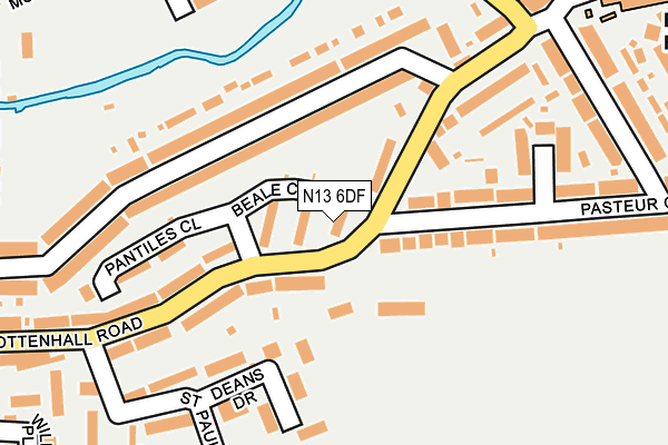 N13 6DF map - OS OpenMap – Local (Ordnance Survey)