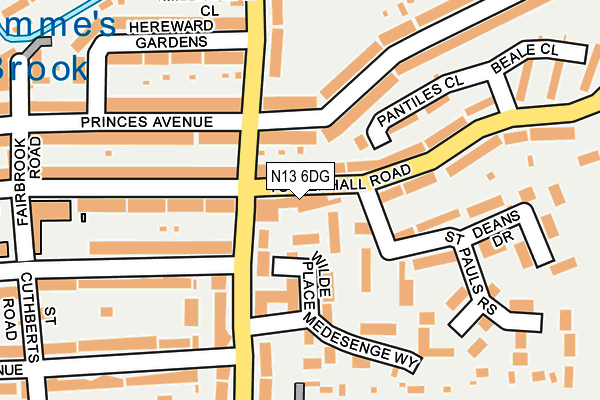 N13 6DG map - OS OpenMap – Local (Ordnance Survey)