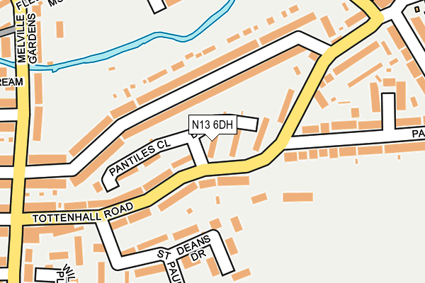N13 6DH map - OS OpenMap – Local (Ordnance Survey)