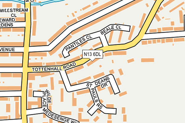 N13 6DL map - OS OpenMap – Local (Ordnance Survey)