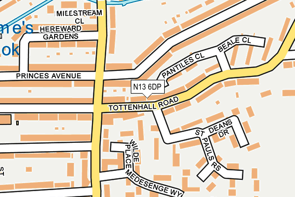 N13 6DP map - OS OpenMap – Local (Ordnance Survey)
