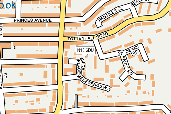 N13 6DU map - OS OpenMap – Local (Ordnance Survey)