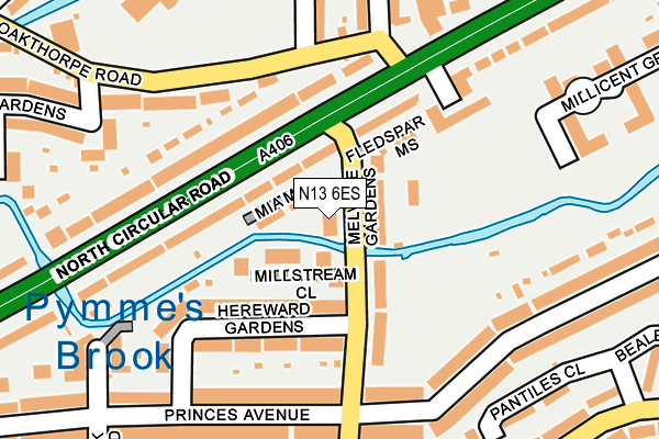 N13 6ES map - OS OpenMap – Local (Ordnance Survey)