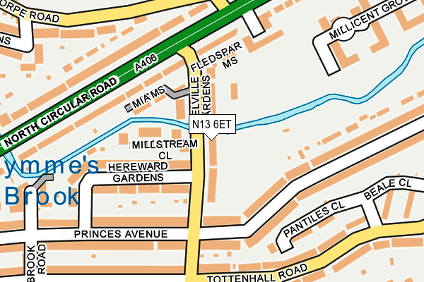 N13 6ET map - OS OpenMap – Local (Ordnance Survey)