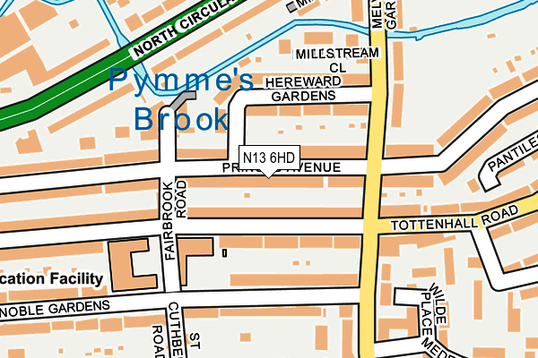 N13 6HD map - OS OpenMap – Local (Ordnance Survey)