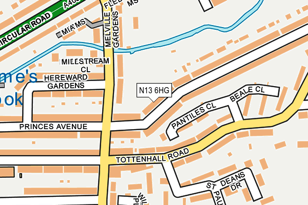 N13 6HG map - OS OpenMap – Local (Ordnance Survey)