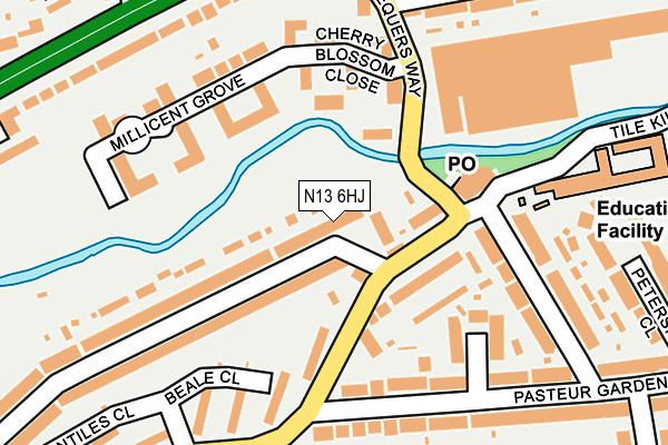 N13 6HJ map - OS OpenMap – Local (Ordnance Survey)