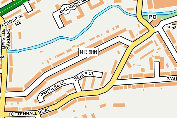 N13 6HN map - OS OpenMap – Local (Ordnance Survey)