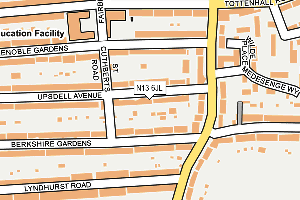 N13 6JL map - OS OpenMap – Local (Ordnance Survey)
