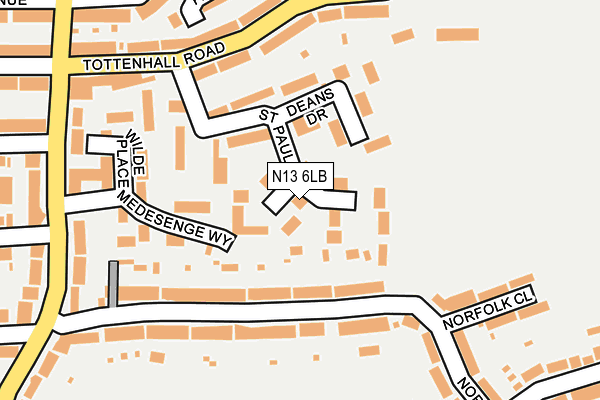 N13 6LB map - OS OpenMap – Local (Ordnance Survey)