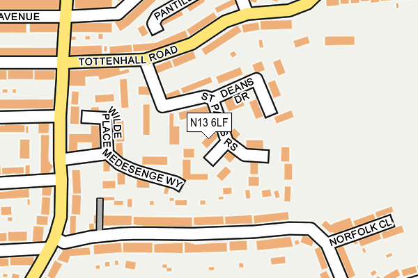 N13 6LF map - OS OpenMap – Local (Ordnance Survey)