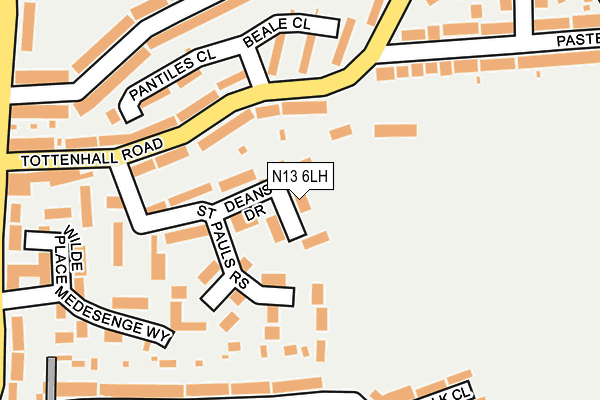 N13 6LH map - OS OpenMap – Local (Ordnance Survey)