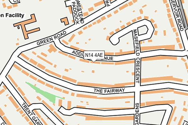 N14 4AE map - OS OpenMap – Local (Ordnance Survey)