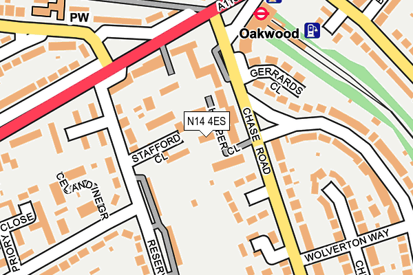 N14 4ES map - OS OpenMap – Local (Ordnance Survey)