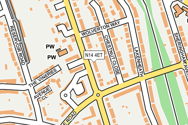 N14 4ET map - OS OpenMap – Local (Ordnance Survey)