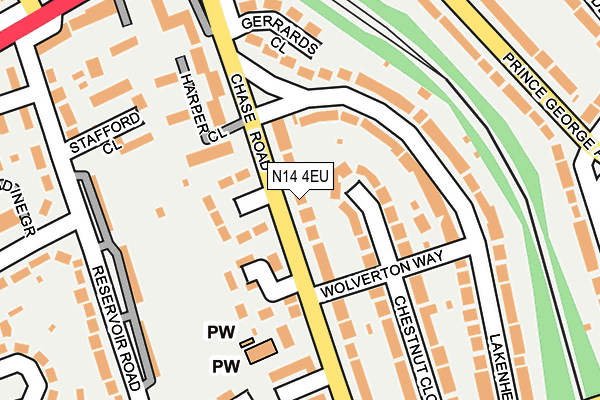 N14 4EU map - OS OpenMap – Local (Ordnance Survey)