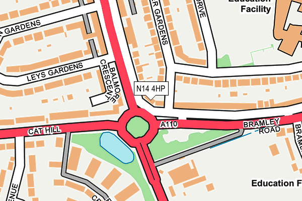N14 4HP map - OS OpenMap – Local (Ordnance Survey)