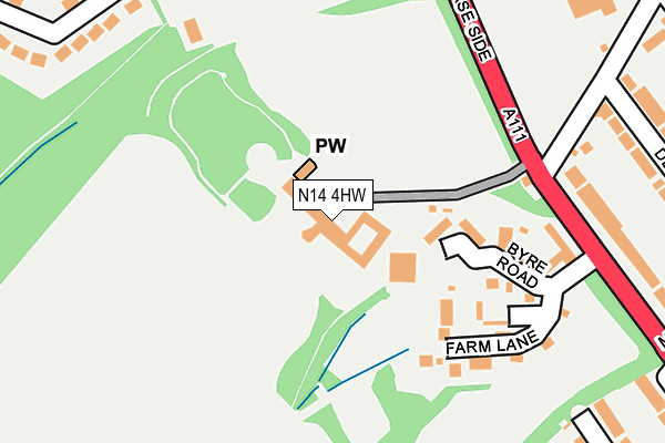 N14 4HW map - OS OpenMap – Local (Ordnance Survey)