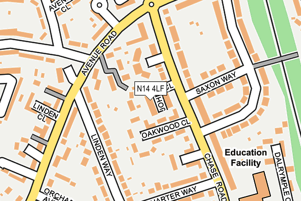 N14 4LF map - OS OpenMap – Local (Ordnance Survey)