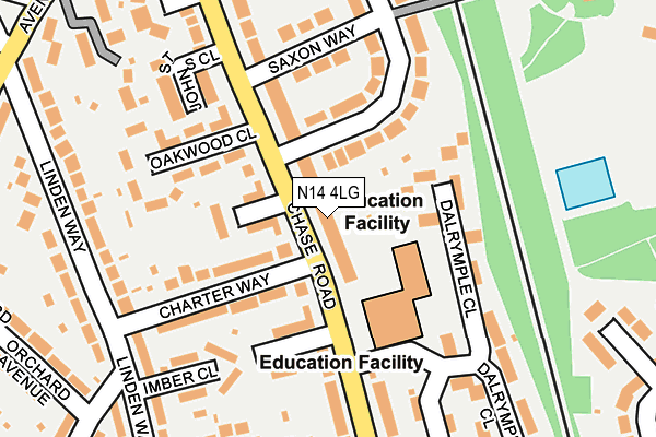 N14 4LG map - OS OpenMap – Local (Ordnance Survey)