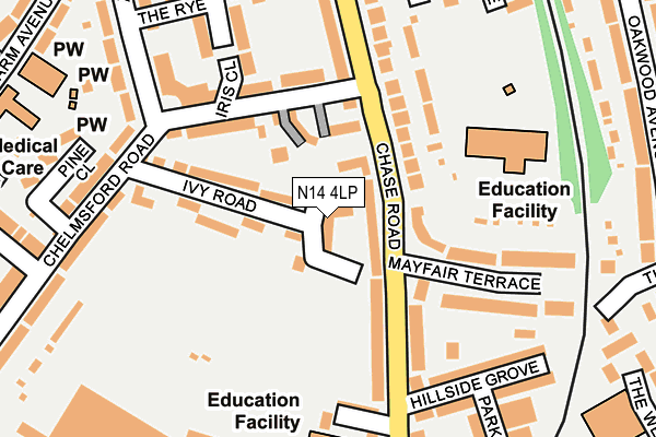 N14 4LP map - OS OpenMap – Local (Ordnance Survey)